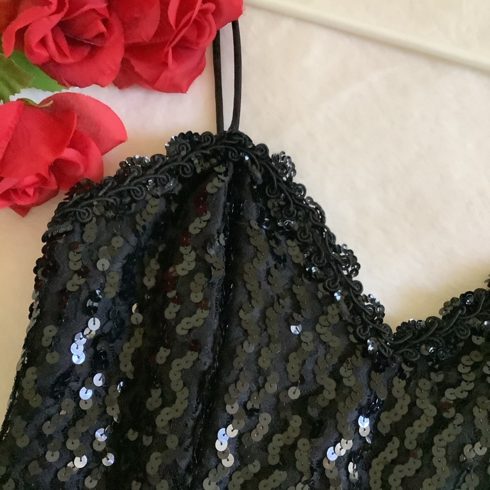 Formal Black Sequin Cocktail Dress - Picture 5 of 16